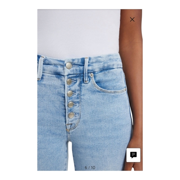 NWOT Good American [12/31] Good Legs Button Fly Straight Leg Jeans - Picture 6 of 10